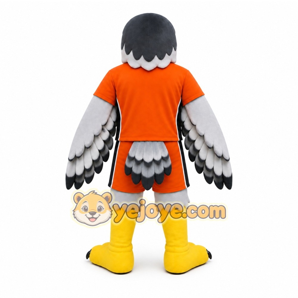 Orange Bird Mascot Costume with Custom Logo