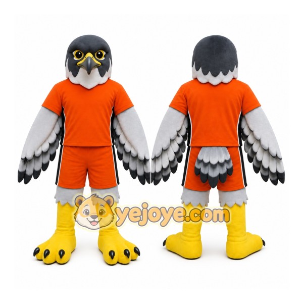 Orange Bird Mascot Costume with Custom Logo