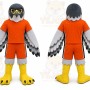Orange Bird Mascot Costume with Custom Logo