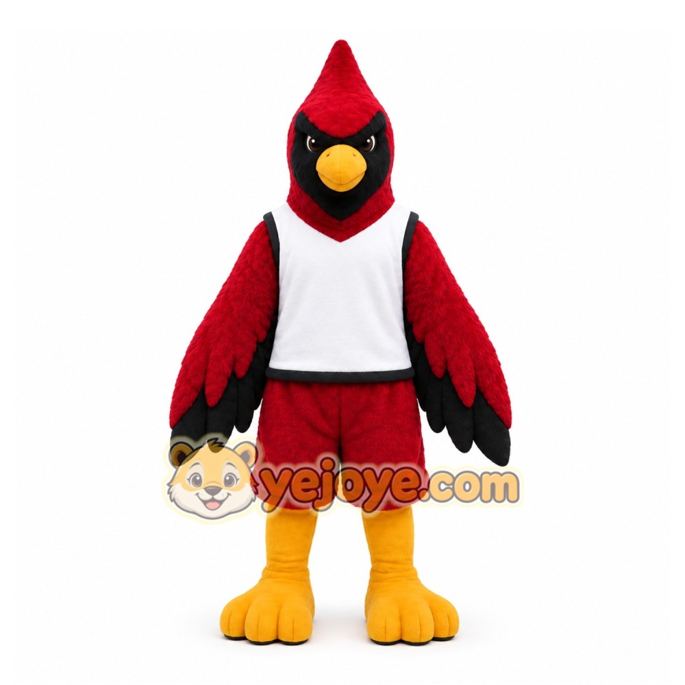 Red Bird Mascot Costume with Custom Logo Red Bird Mascot Costume with Custom Logo