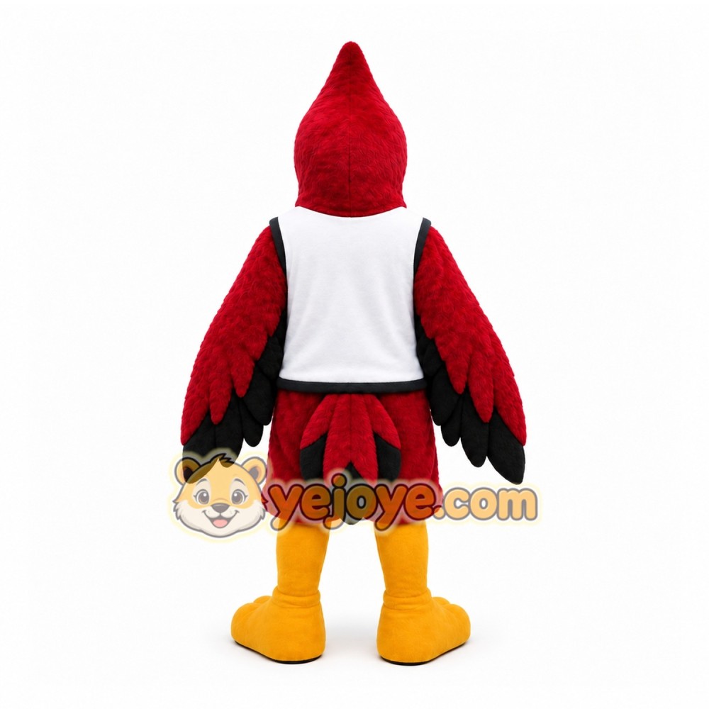Red Bird Mascot Costume with Custom Logo Red Bird Mascot Costume with Custom Logo