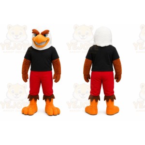 Black Bird Mascot Costume with Custom Logo