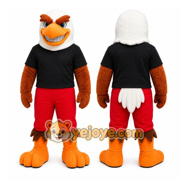 Black Bird Mascot Costume with Custom Logo