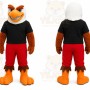 Black Bird Mascot Costume with Custom Logo