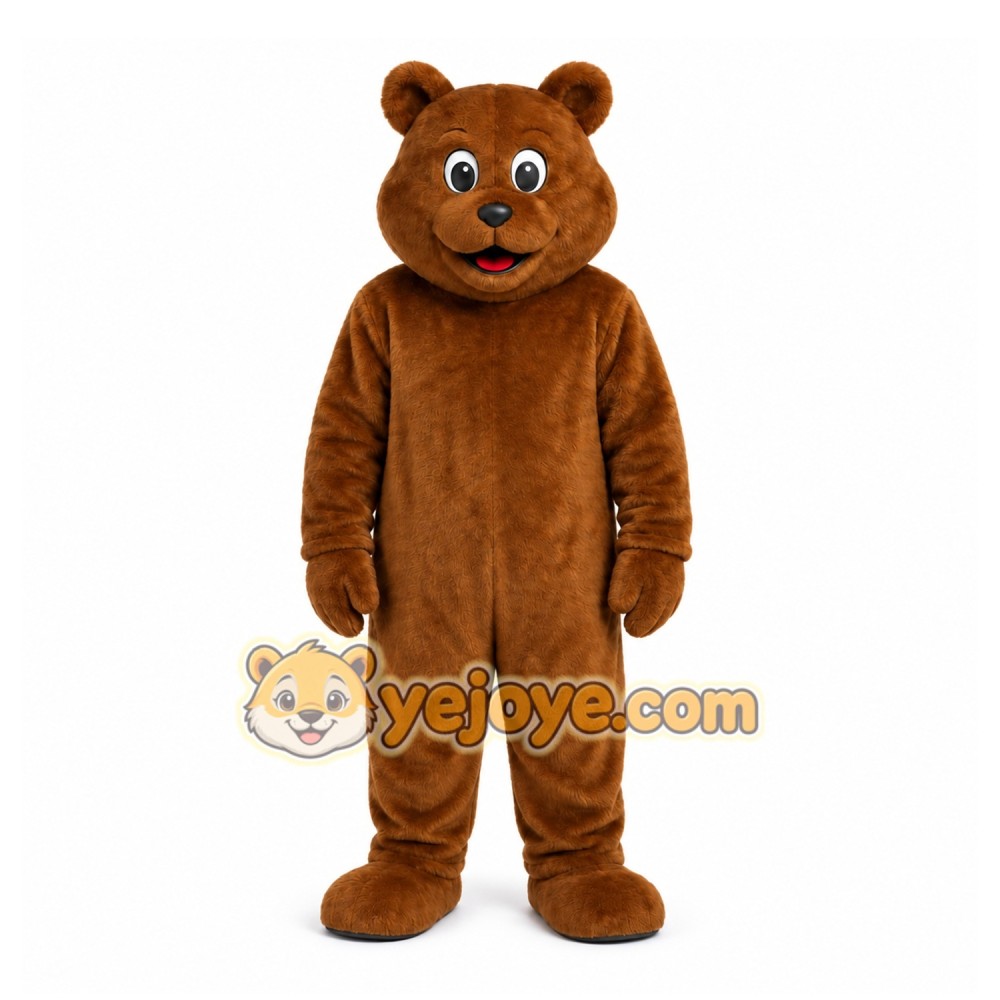 Brown Bear Mascot Costume with Custom Logo Brown Bear Mascot Costume with Custom Logo