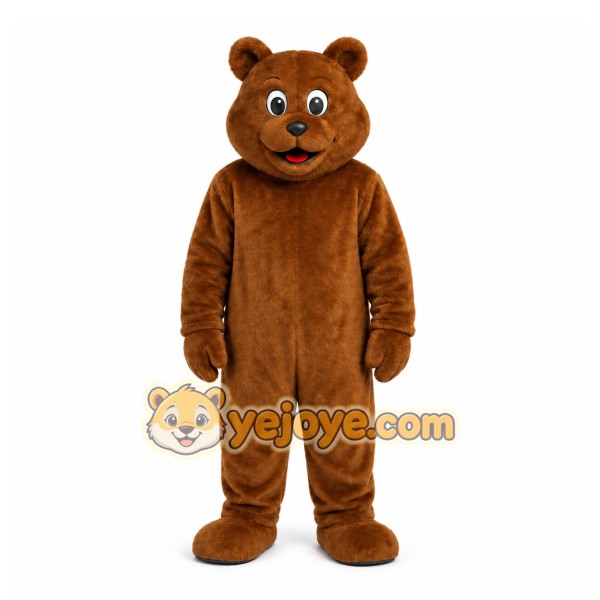 Brown Bear Mascot Costume with Custom Logo