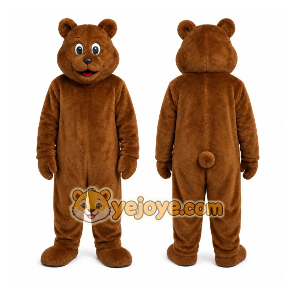 Brown Bear Mascot Costume with Custom Logo