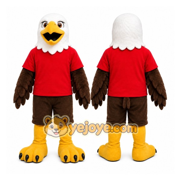 Brown Bird Mascot Costume with Custom Logo