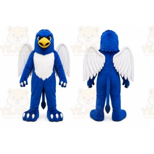 Blue Bird Mascot Costume with Custom Logo