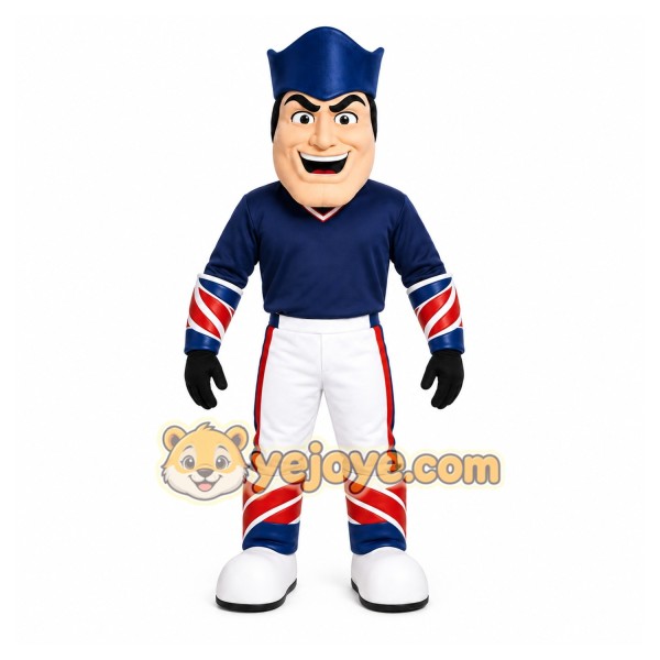 Blue Superhero Mascot Costume with Custom Logo Blue Superhero Mascot Costume with Custom Logo