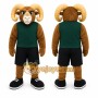Brown Sheep Mascot Costume with Custom Logo