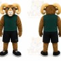 Brown Sheep Mascot Costume with Custom Logo