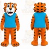 Orange Tiger Mascot Costume with Custom Logo