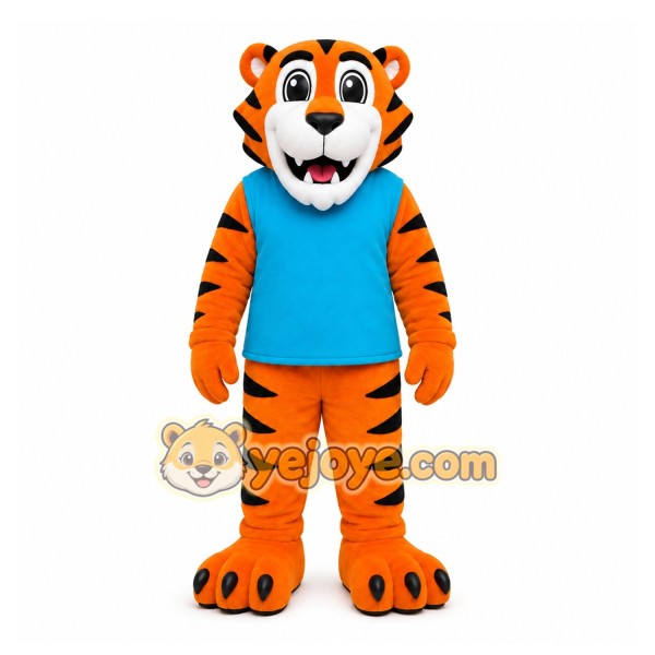 Orange Tiger Mascot Costume with Custom Logo Orange Tiger Mascot Costume with Custom Logo