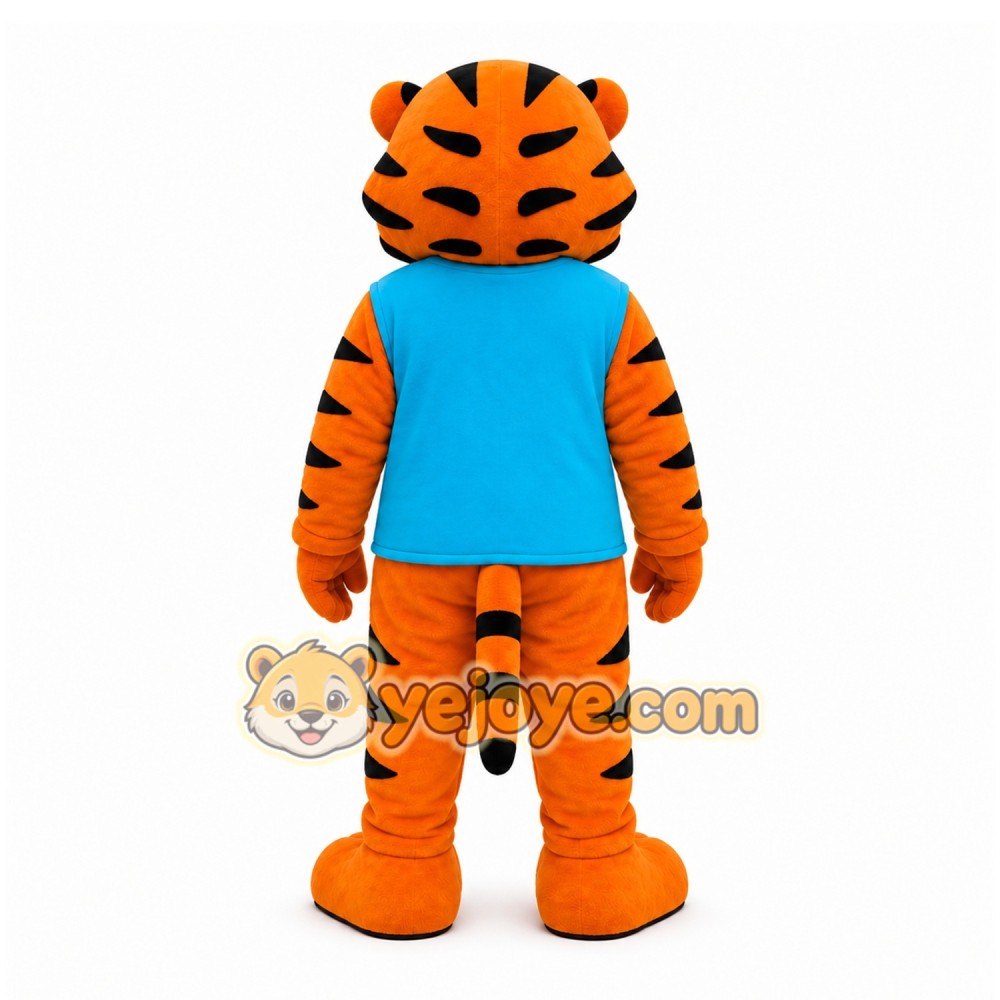Orange Tiger Mascot Costume with Custom Logo Orange Tiger Mascot Costume with Custom Logo