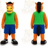 Orange Horse Mascot Costume with Custom Logo