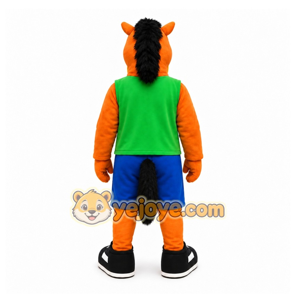 Orange Horse Mascot Costume with Custom Logo Orange Horse Mascot Costume with Custom Logo