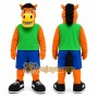Orange Horse Mascot Costume with Custom Logo