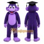 Purple Monkey Mascot Costume with Custom Logo