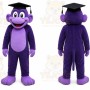 Purple Monkey Mascot Costume with Custom Logo