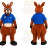Brown Kangaroo Mascot Costume with Custom Logo