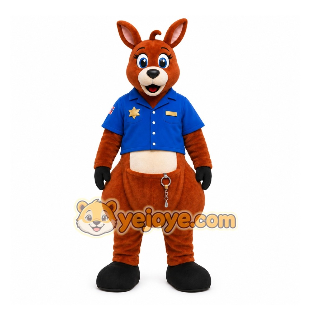 Brown Kangaroo Mascot Costume with Custom Logo Brown Kangaroo Mascot Costume with Custom Logo