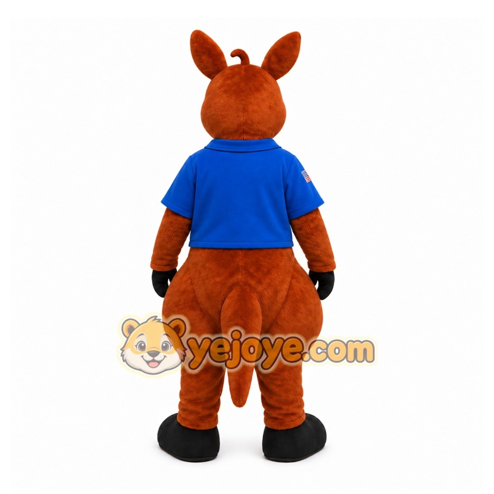Brown Kangaroo Mascot Costume with Custom Logo Brown Kangaroo Mascot Costume with Custom Logo