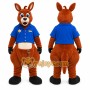 Brown Kangaroo Mascot Costume with Custom Logo