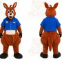 Brown Kangaroo Mascot Costume with Custom Logo