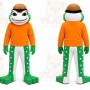Green Frog Mascot Costume with Custom Logo