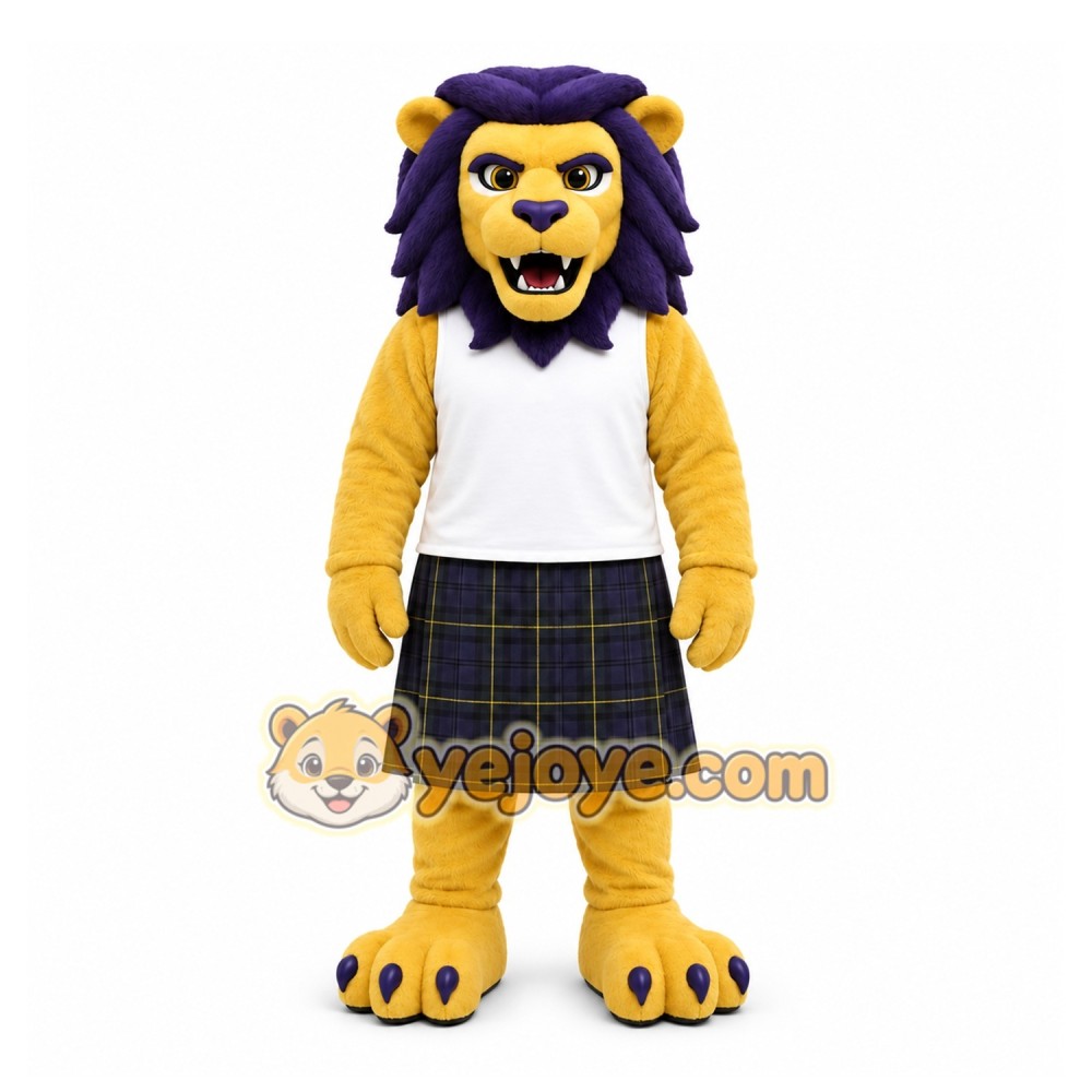Yellow Lion Mascot Costume with Custom Logo Yellow Lion Mascot Costume with Custom Logo