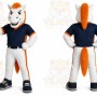 White Horse Mascot Costume with Custom Logo