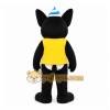 Black Dog Mascot Costume with Custom Logo