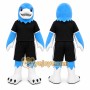 Blue Dolphin Mascot Costume with Custom Logo
