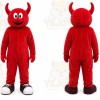Red Devil Mascot Costume with Custom Logo