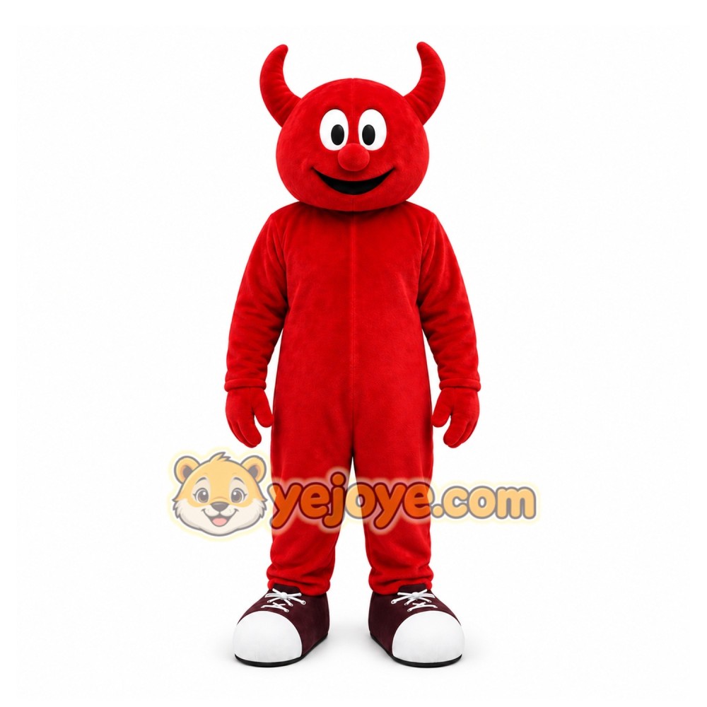 Red Devil Mascot Costume with Custom Logo Red Devil Mascot Costume with Custom Logo