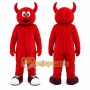 Red Devil Mascot Costume with Custom Logo