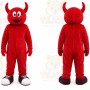Red Devil Mascot Costume with Custom Logo