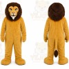 Tan Lion Mascot Costume with Custom Logo