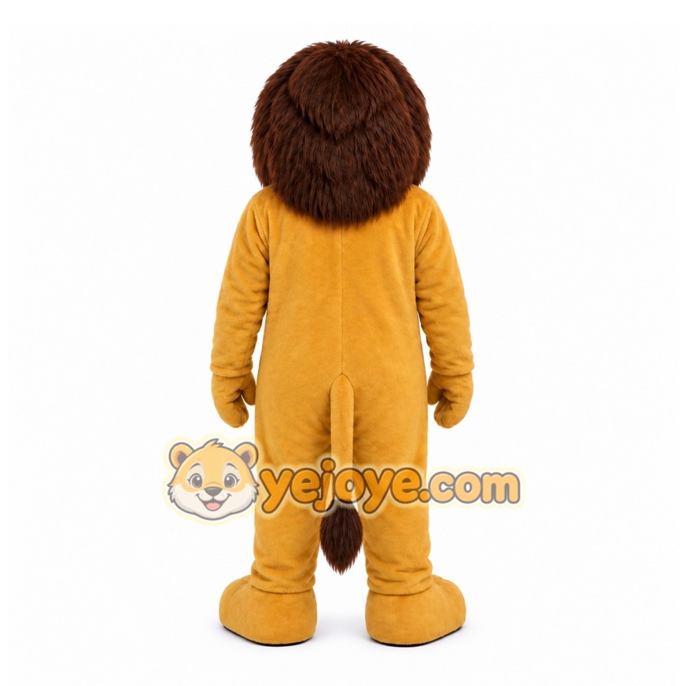 Tan Lion Mascot Costume with Custom Logo Tan Lion Mascot Costume with Custom Logo