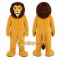 Tan Lion Mascot Costume with Custom Logo