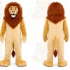 Tan Lion Mascot Costume with Custom Logo