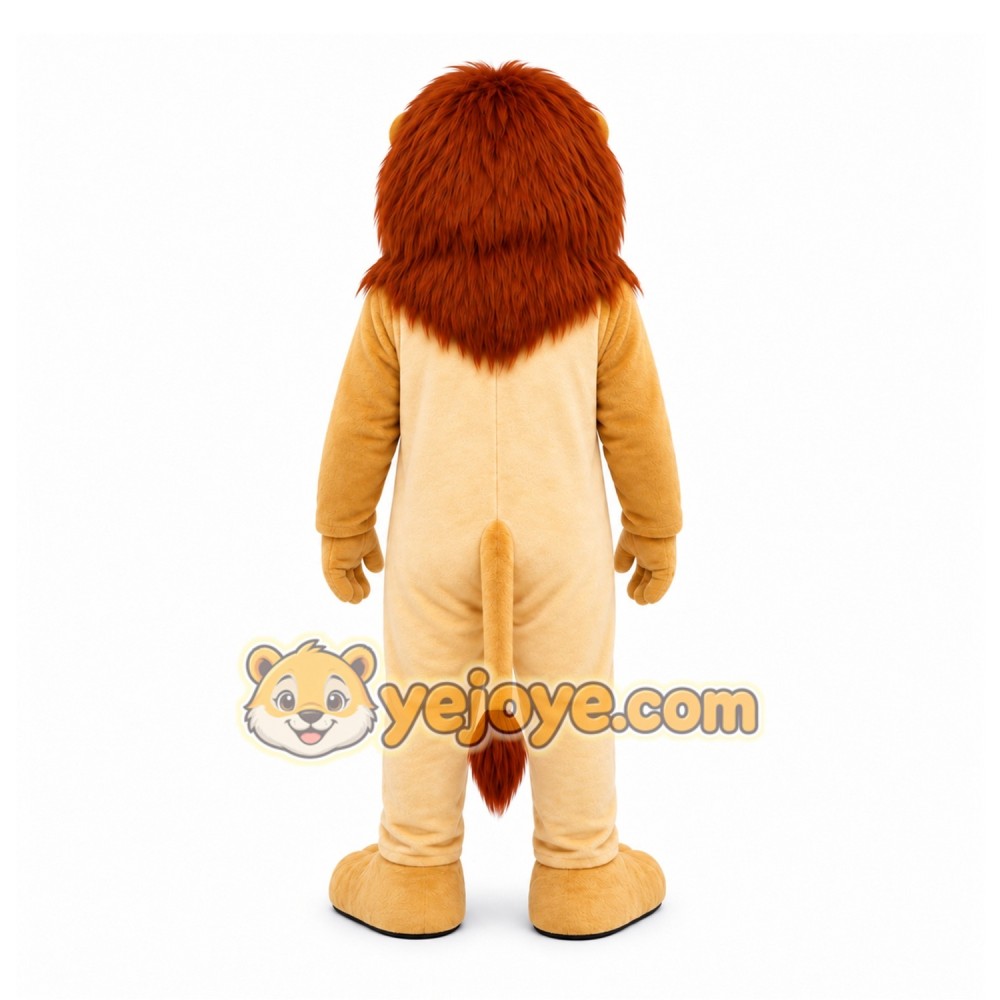 Tan Lion Mascot Costume with Custom Logo Tan Lion Mascot Costume with Custom Logo