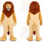 Tan Lion Mascot Costume with Custom Logo