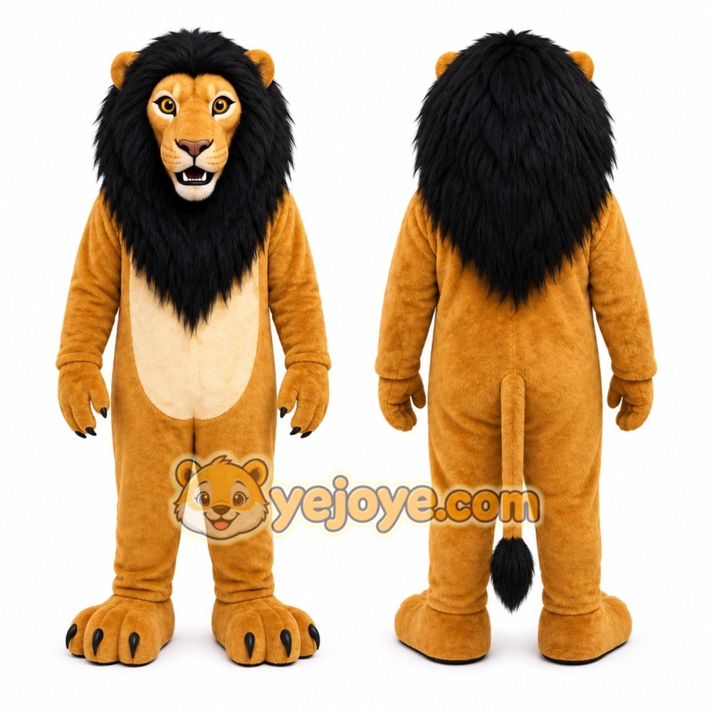 Brown Lion Mascot Costume with Custom Logo Brown Lion Mascot Costume with Custom Logo