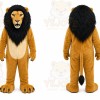 Brown Lion Mascot Costume with Custom Logo