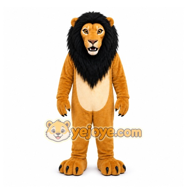 Brown Lion Mascot Costume with Custom Logo