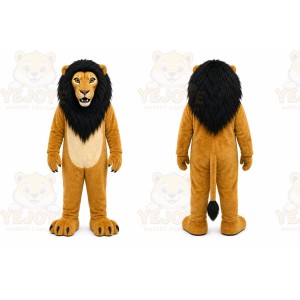 Brown Lion Mascot Costume with Custom Logo