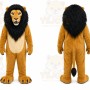 Brown Lion Mascot Costume with Custom Logo