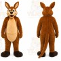Brown Kangaroo Mascot Costume with Custom Logo